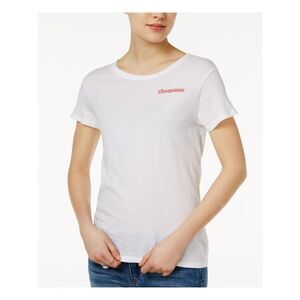 CHRLDR Womens White Championne Short Sleeve Jewel Neck Top Size: XS